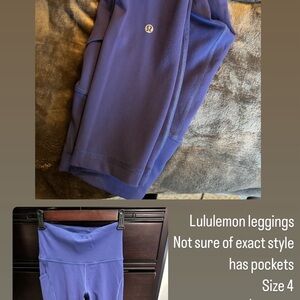 Lululemon Blue Leggings with Pockets